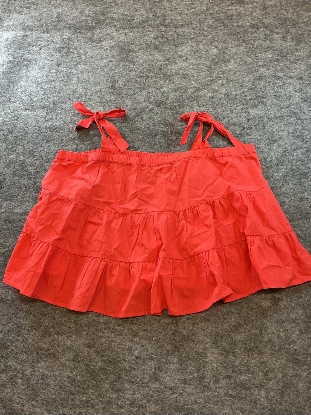 American Eagle Tiered Tie-Shoulder Women's Top in Coral Red Size XXL